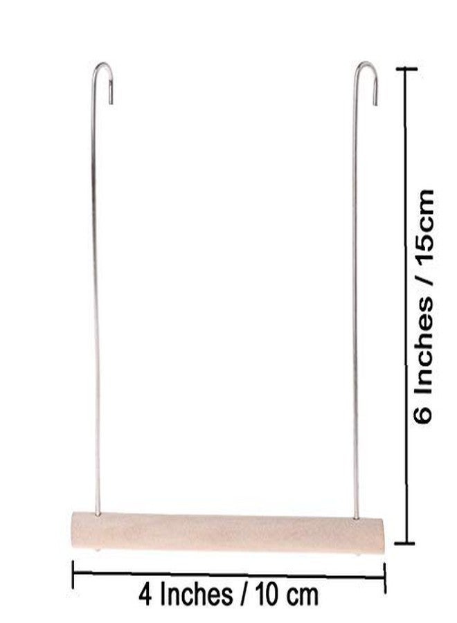 Western Era Playful Natural Perch Wood Perch Swing Toy Cage Hanging Platform, Climbing, Exercise Perch for Birds (Small) (1pcs) - Image 5